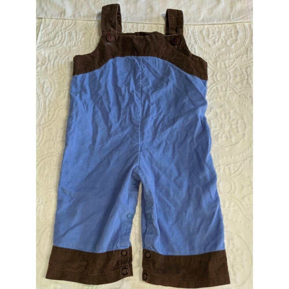 Just Ducky Boys Sz. 9mo. Blue & Brn Corduroy Overalls. Classic, Adorable